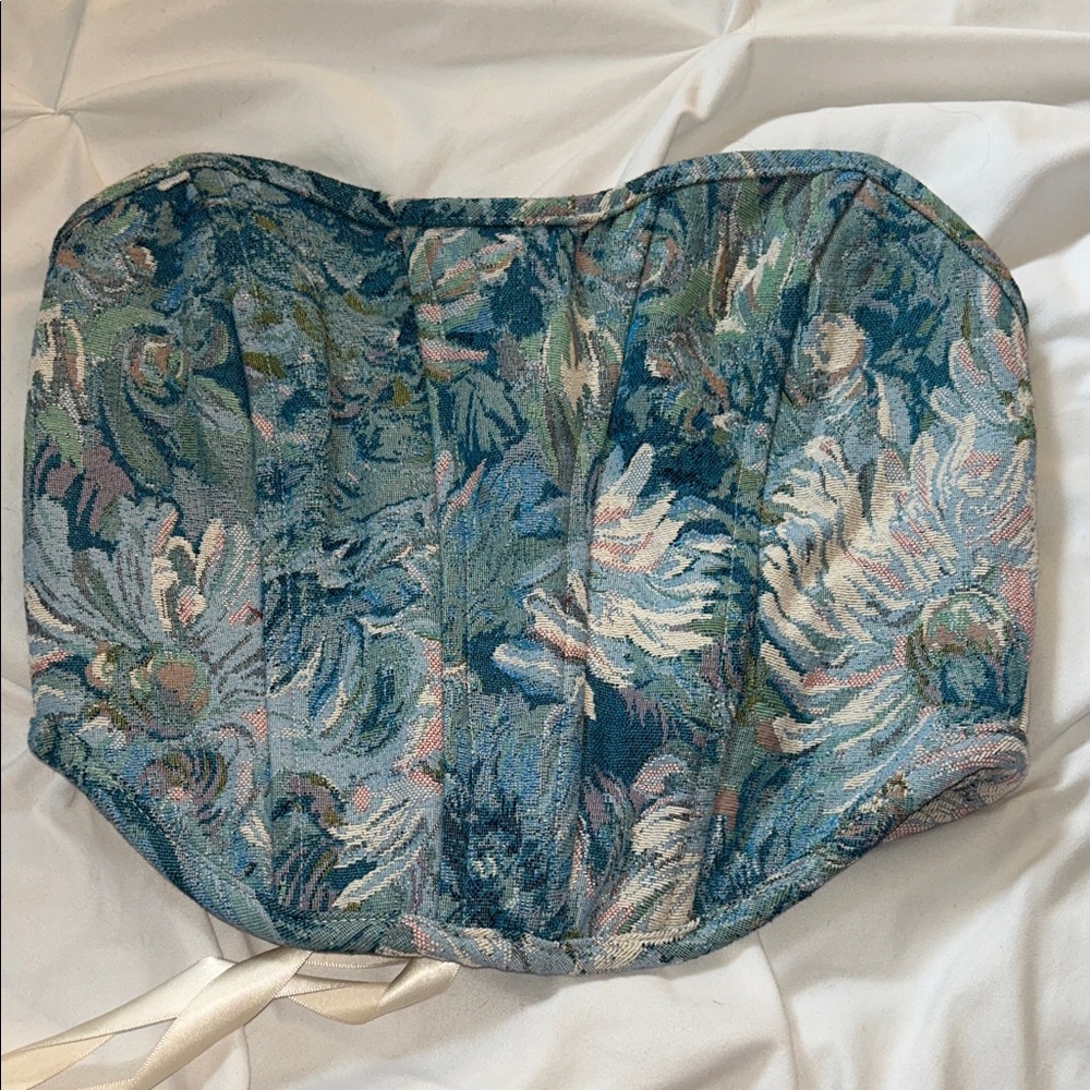 Floral Tapestry Corset Top